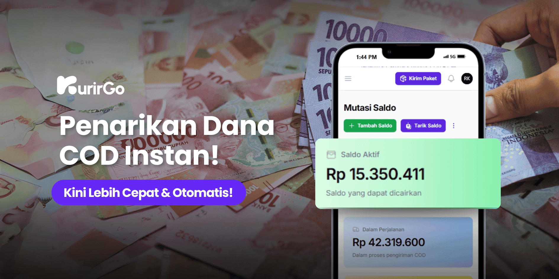 Fitur Baru dari KurirGo! Penarikan Dana COD Instan, Kini Lebih Cepat & Otomatis
